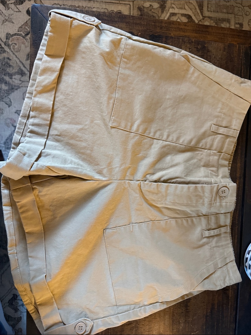 Casual Women's Khaki Roll-Cuff Bermuda Shorts